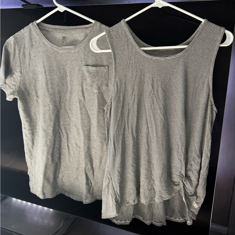 Albion stripe tops M EUC